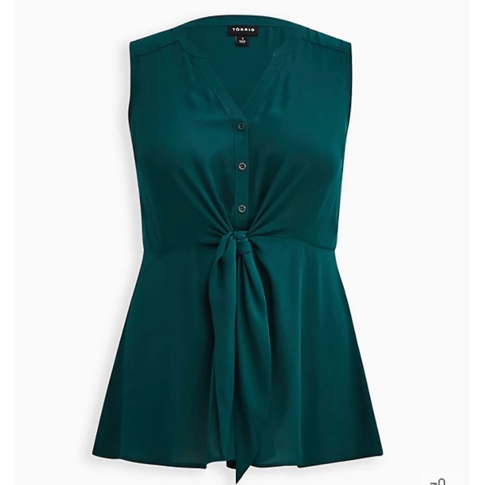 TORRID size 2 green peplum blouse